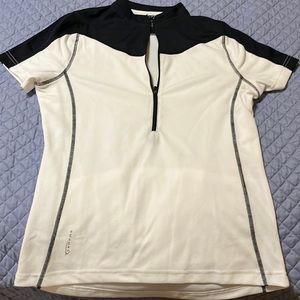 Women’s cycling jersey, SERFAS brand, black & white, size medium